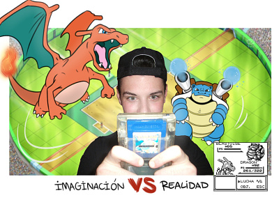 Imagination VS Reality blastoise charizard fight pokemon stadium vs