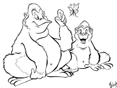 Gorillas animal animales cartoon comic comics eduardo gorilla gorillas monkey quesada sketch suñer zoo zoologic zoos