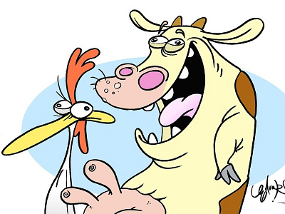 Cow And Chicken and animals cartoon chicken comic cow eduardo network quesada suñer toon toons zoo