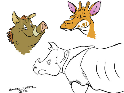 Jungle Toons animals cartoons cerdo comic giraffe jirafa jungle pork rhino rinoceronte toon toons zoo