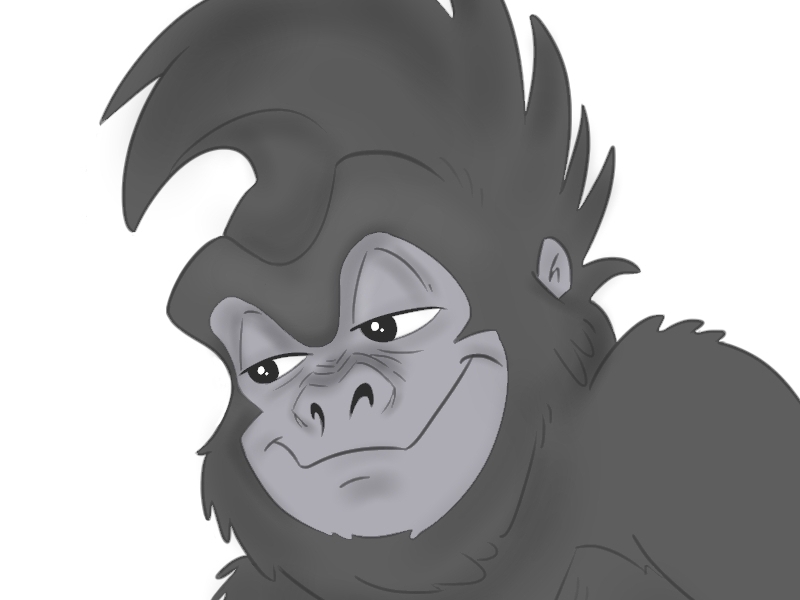 half tarzan half gorilla drawing