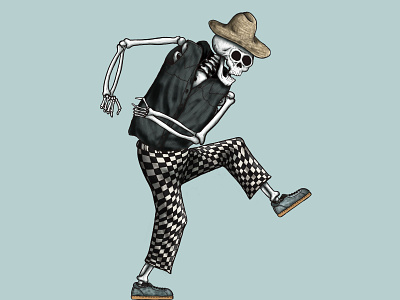 Skeleton Illustration band dance drawing illustration procreate skeleton