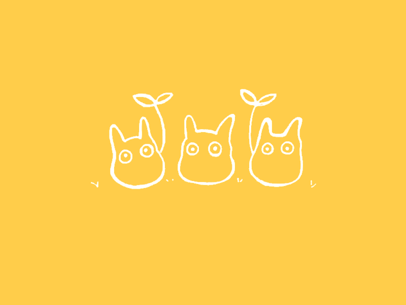 totoro peas 🌱 animatic animation character doodle gif illustration line motion sketch totoro yellow