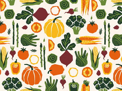 pattern papercut vegetables