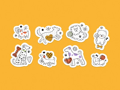 Cute dogs sticker collection