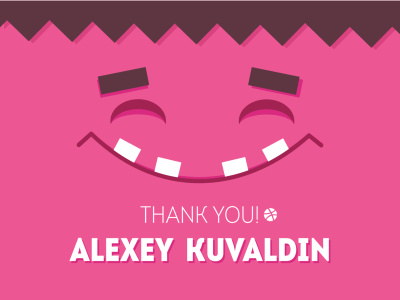 Thank you Dribbble and Alexey Kuvaldin debut dribbble first shot happy illustration moster pink thank you thanks vector xara