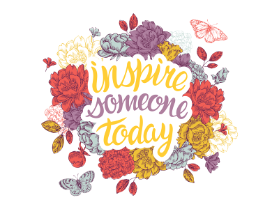 Inspire Someone Today butterfly flower illustration inspire motivation peony quote shutterstock someone today vector xara