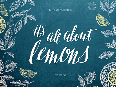 Lemons citrus creativemarket lemons lettering vector xara
