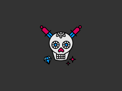 felling it colors iconography icons illustration mexican skull tattoo vector