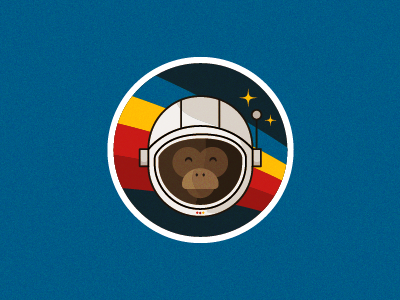 Space Monkey astronauts badge branding illustration logo monkey retro space vector