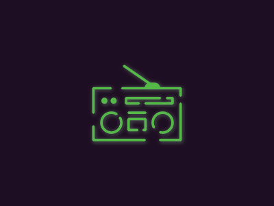 Radio adobe icon iconography illustrator neon radio vector