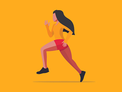 Running girl body fat girl illustration illustrator running skinny sport vector