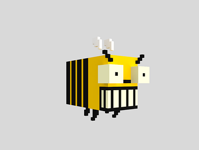 bee bee character design cool fun voxel voxel art voxelart voxels