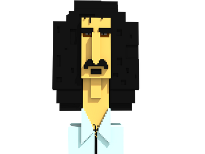 Frank Zappa caricature doodling frank guitarist pixelart portrait rock singer sketching voxel voxelart
