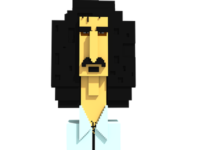 Frank Zappa caricature doodling frank guitarist pixelart portrait rock singer sketching voxel voxelart