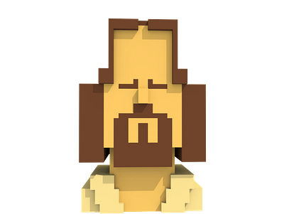 dude 3d big lebowski caricature cool doodling dude funny pixelart portrait voxel voxelart