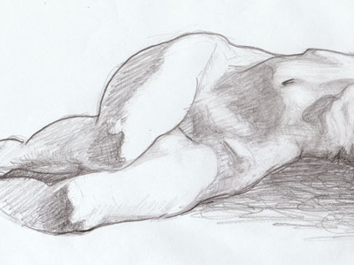 Nude study fragment drawing nude pencil sketch study