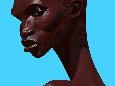 Portrait # 3 beauty black woman digital painting digital portrait expressive glossy portrait portrait art portrait illustration portrait painting shiny skin skin texture texture