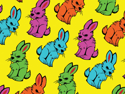 Rabbit Pattern bunny creepy easter easter bunny halloween haunted horror illustrator pattern rabbit sketch vector