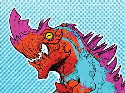 Kaiju_1 creature dinosaur drawing illustration illustration art japanese kaiju monster procreate