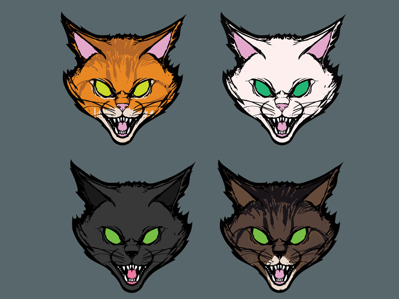 Cat Stickers pattern detail meow hiss cute illustration kitty illustration vectorart digital vector sticker kittens kitten cats cat