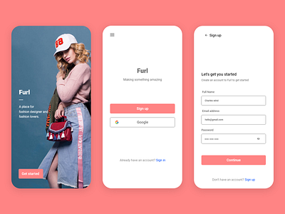 Mobile Sign up screens app daily ui dailyui minimal ui ux visual design