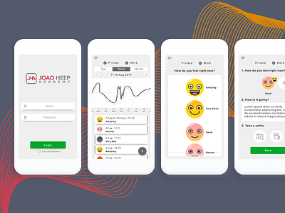 Emotion-Monitoring app's UI/UX rapid prototyping teddygraphics uiux uiux design