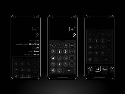 Calculator dark mode app dark dark mode ios ios app ui ux
