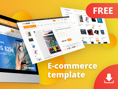 E-commerce template/store theme/shop (FREE Adobe XD)