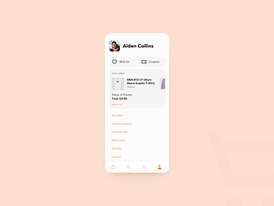 User Profile (eCommerce) — Daily UI Challenge — Day #6