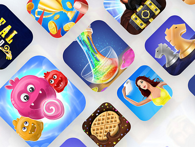 Game icon collection 2d designer 2d game artist 2d game design app icon app logo game art game artist game design game icon game logo game store icon graphics design icon art icon design launcher icon mobile game art mobile game artist playstore icon