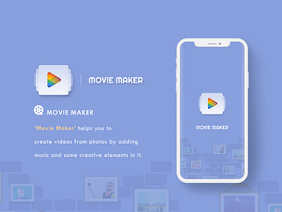 Movie Maker app design app icon design app mockup design uiux design