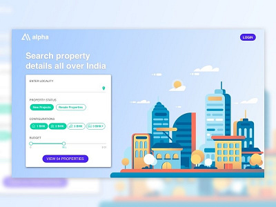 Property Search Home illustration landing page property real estate ui