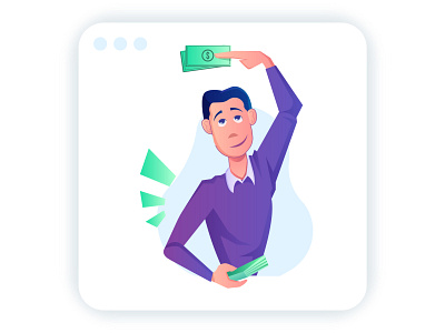 receive payment character design client work dollar flat design flatdesign freelancer happy job application payment ui vector illustration web design