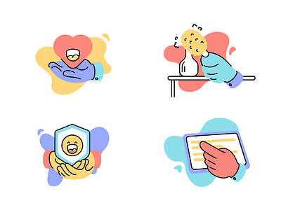 Services Icon clean click hand heart icon illustration service smile