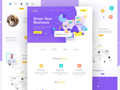 Business Landing Page agency website branding business business grow business website clean consultancy consulting design finance grow homepage landing page minimal design simple solutions ui uiux design ux webdesign