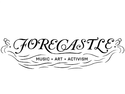 Forcastle logo/rebrand cut identity logo river script typography vintage wood