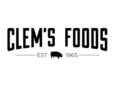 Clem's Foods logo bold food logo pig thick