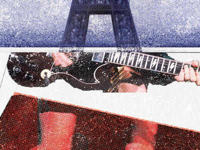 French Rock eiffel eiffel tower french guitar halftone music rock rock and roll rock music texture