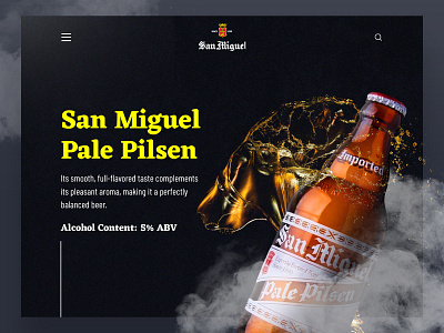 San Miguel Web Design Concept beer minimal web design website