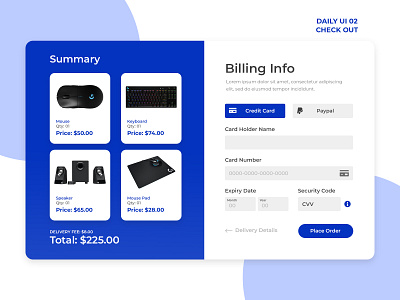 Daily UI 002 | Credit Card Checkout design minimal ui ui design web design