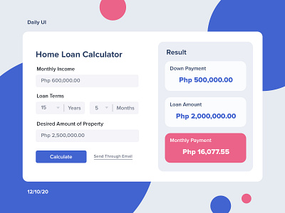 Home Loan Calculator | Daily UI design minimal ui ui design web web design website