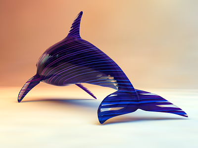 Glass Dolphin c4d dolphin glass