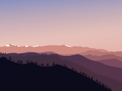 Himalayan sunsets design illustration landscape