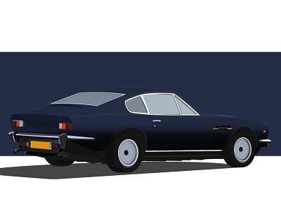 Aston Martin V8 Vantage - 1977 car design illustration model