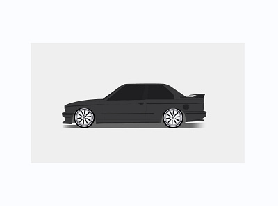 BMW E30 M3 car design illustration model monochrome