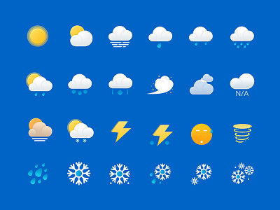 A set of weather ICONS