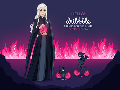 Hello Dribbble game of thrones hello illustration vector