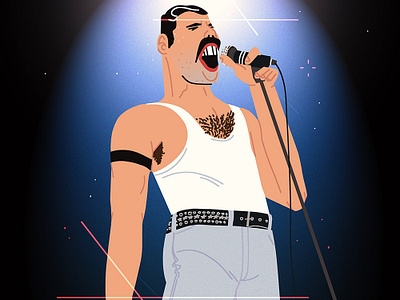 Bohemian Rhapsody digital freddie mercury illustration music queen rock