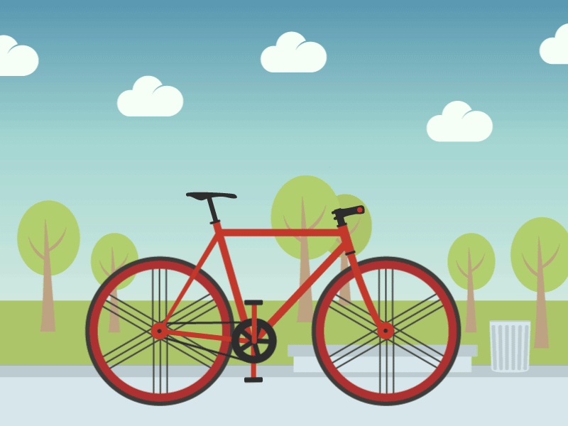 Fixed Gear Bicycle animated animation bicycle bike design fixed gear gif illustration nature park